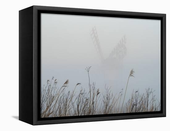 Thurne Mill viewed through the mist at Thurne, Norfolk, England, United Kingdom, Europe-Jon Gibbs-Framed Premier Image Canvas