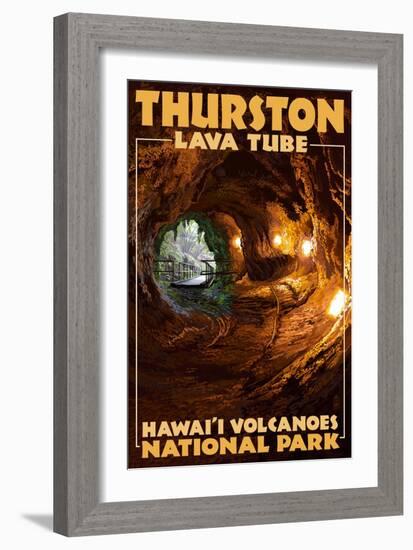 Thurston Lava Tube - Hawaii Volcanoes National Park-Lantern Press-Framed Art Print