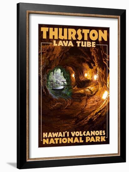 Thurston Lava Tube - Hawaii Volcanoes National Park-Lantern Press-Framed Art Print