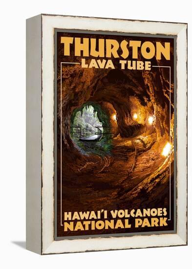 Thurston Lava Tube - Hawaii Volcanoes National Park-Lantern Press-Framed Stretched Canvas