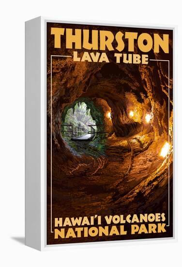 Thurston Lava Tube - Hawaii Volcanoes National Park-Lantern Press-Framed Stretched Canvas