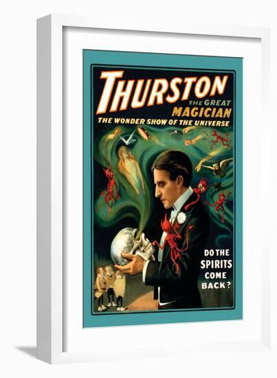 Thurston the Great Magician: Do the Spirits Come Back?-null-Framed Art Print