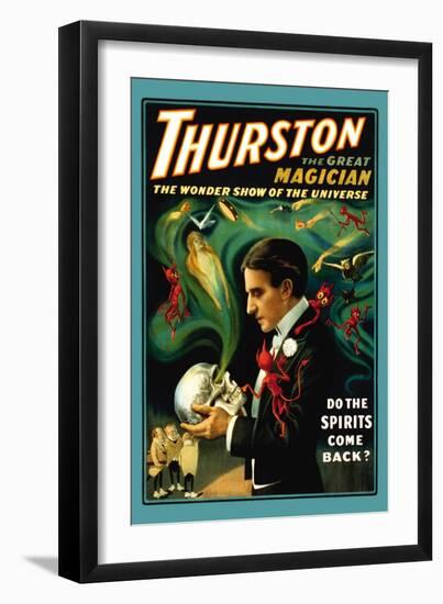 Thurston the Great Magician: Do the Spirits Come Back?-null-Framed Art Print