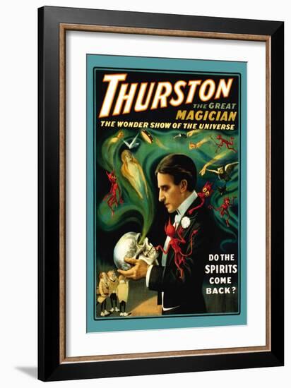 Thurston the Great Magician: Do the Spirits Come Back?-null-Framed Art Print