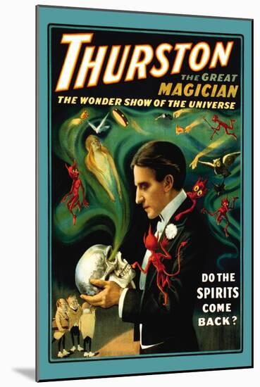 Thurston the Great Magician: Do the Spirits Come Back?-null-Mounted Art Print