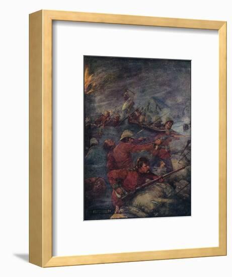 'Thus Did A Hundred Men Keep Three Thousand Savages At Bay', c1908, (c1920)-Joseph Ratcliffe Skelton-Framed Giclee Print