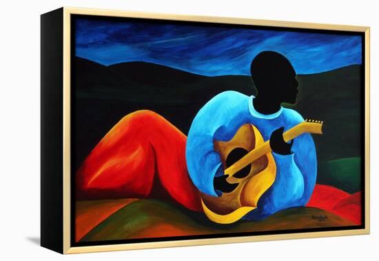 Ti-Jean le guitariste, 2008-Patricia Brintle-Framed Premier Image Canvas