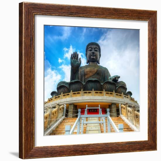 Tian Tan Buddha (Great Buddha) Is a 34 Meter Buddha Statue Located on Lantau Island in Hong Kong-Sean Pavone-Framed Photographic Print