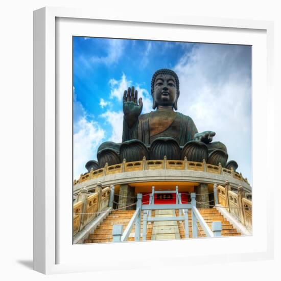 Tian Tan Buddha (Great Buddha) Is a 34 Meter Buddha Statue Located on Lantau Island in Hong Kong-Sean Pavone-Framed Photographic Print