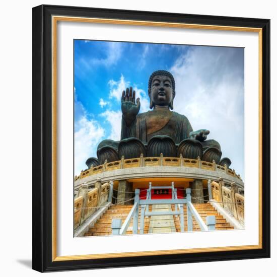 Tian Tan Buddha (Great Buddha) Is a 34 Meter Buddha Statue Located on Lantau Island in Hong Kong-Sean Pavone-Framed Photographic Print