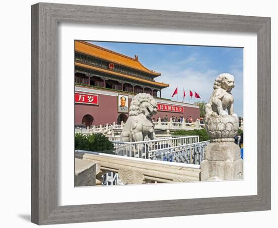 Tiananmen Sqaure in Front of Portrait of Mao Zedong on Gate of Heavenly Peace (Tiananmen Gate)-Gavin Hellier-Framed Photographic Print