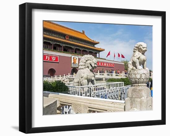 Tiananmen Sqaure in Front of Portrait of Mao Zedong on Gate of Heavenly Peace (Tiananmen Gate)-Gavin Hellier-Framed Photographic Print