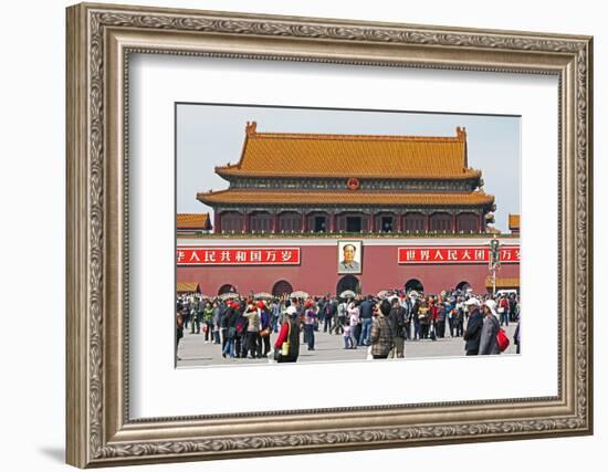 Tiananmen Sqaure in Front of Portrait of Mao Zedong on Gate of Heavenly Peace (Tiananmen Gate)-Gavin Hellier-Framed Photographic Print