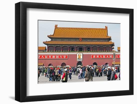 Tiananmen Sqaure in Front of Portrait of Mao Zedong on Gate of Heavenly Peace (Tiananmen Gate)-Gavin Hellier-Framed Photographic Print