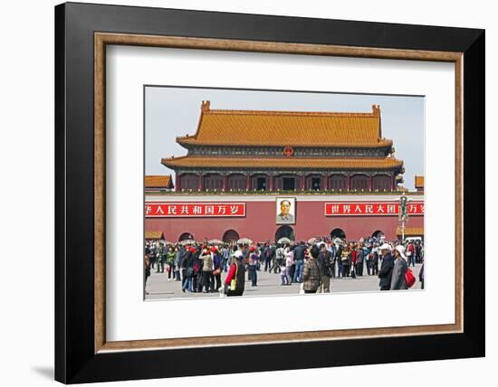 Tiananmen Sqaure in Front of Portrait of Mao Zedong on Gate of Heavenly Peace (Tiananmen Gate)-Gavin Hellier-Framed Photographic Print