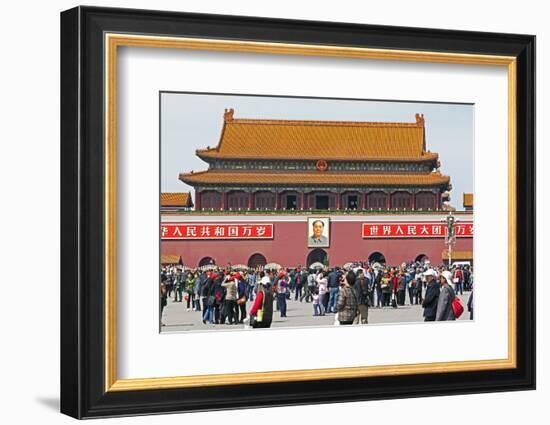 Tiananmen Sqaure in Front of Portrait of Mao Zedong on Gate of Heavenly Peace (Tiananmen Gate)-Gavin Hellier-Framed Photographic Print