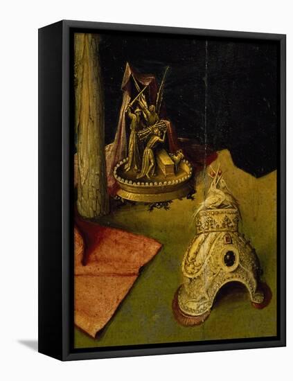 Tiara and Golden Sculpture Depicting the Sacrifice of Isaac-Hieronymus Bosch-Framed Premier Image Canvas