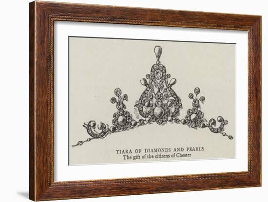 Tiara of Diamonds and Pearls-null-Framed Giclee Print