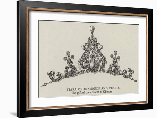 Tiara of Diamonds and Pearls-null-Framed Giclee Print