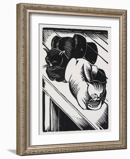 Tibby and Patch (Wood Engraving on Hand-Made Paper)-John Northcote Nash-Framed Giclee Print