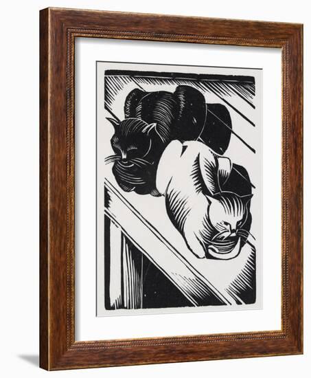 Tibby and Patch (Wood Engraving on Hand-Made Paper)-John Northcote Nash-Framed Giclee Print