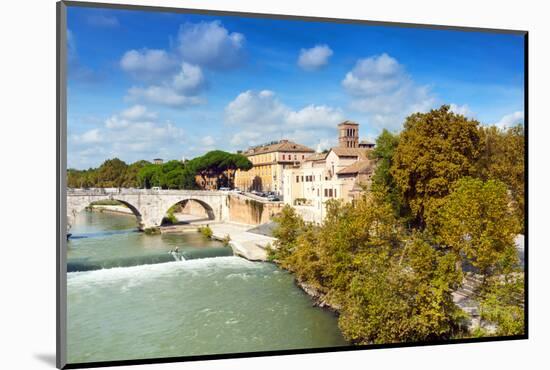 Tiber Island and Ponte Cestio (Cestius Bridge), Rome, Lazio, Italy, Europe-Nico Tondini-Mounted Photographic Print