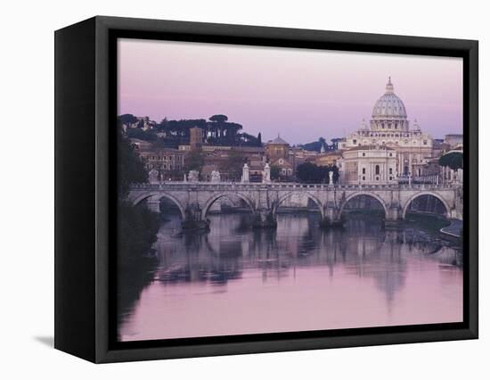 Tiber River and St. Peter's Basilica-Merrill Images-Framed Premier Image Canvas