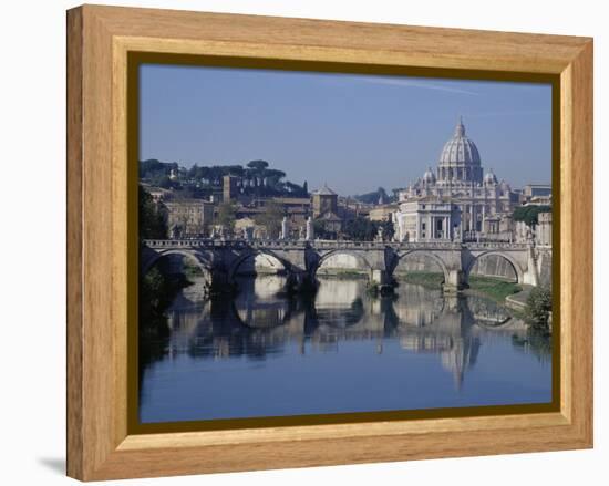 Tiber River and St. Peter's Basilica-Merrill Images-Framed Premier Image Canvas