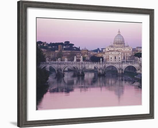 Tiber River and St. Peter's Basilica-Merrill Images-Framed Photographic Print