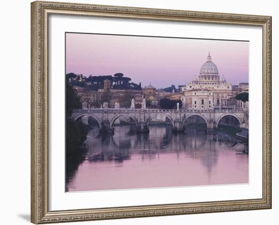 Tiber River and St. Peter's Basilica-Merrill Images-Framed Photographic Print