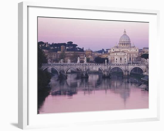 Tiber River and St. Peter's Basilica-Merrill Images-Framed Photographic Print