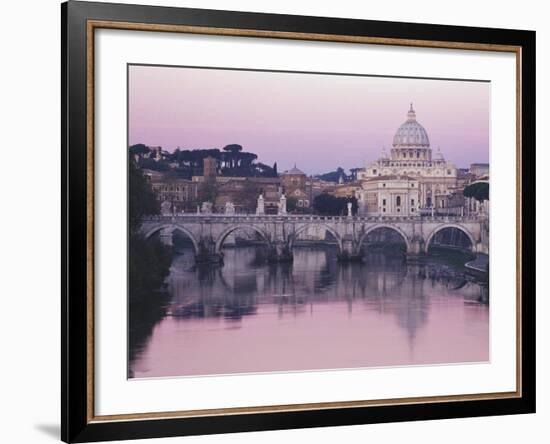 Tiber River and St. Peter's Basilica-Merrill Images-Framed Photographic Print