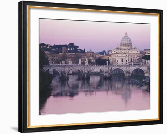 Tiber River and St. Peter's Basilica-Merrill Images-Framed Photographic Print