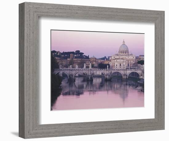 Tiber River and St. Peter's Basilica-Merrill Images-Framed Photographic Print