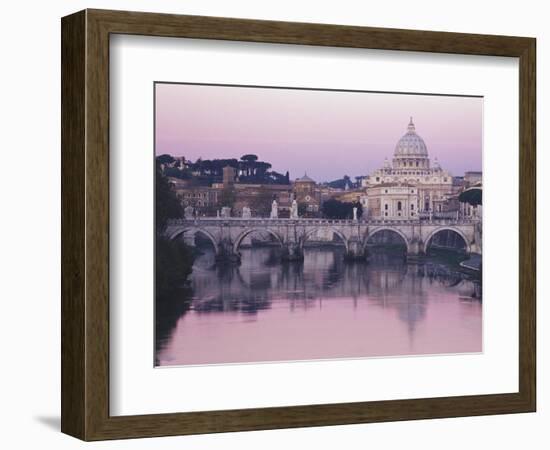 Tiber River and St. Peter's Basilica-Merrill Images-Framed Photographic Print