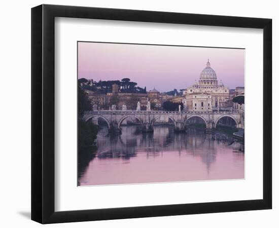 Tiber River and St. Peter's Basilica-Merrill Images-Framed Photographic Print