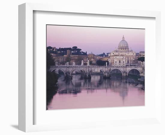 Tiber River and St. Peter's Basilica-Merrill Images-Framed Photographic Print