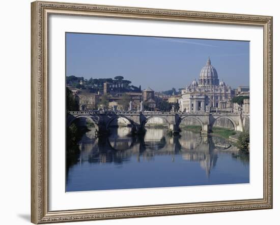 Tiber River and St. Peter's Basilica-Merrill Images-Framed Photographic Print