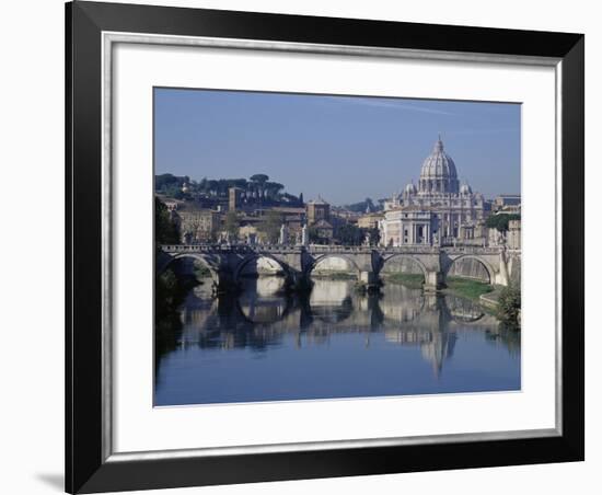 Tiber River and St. Peter's Basilica-Merrill Images-Framed Photographic Print