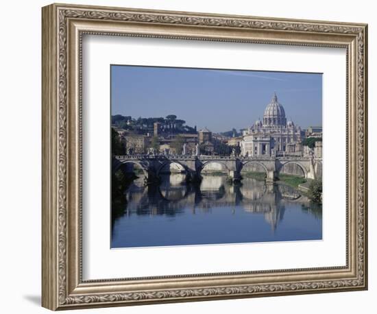 Tiber River and St. Peter's Basilica-Merrill Images-Framed Photographic Print