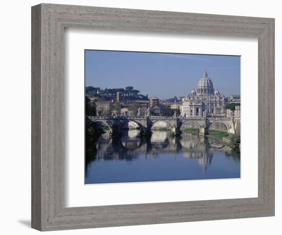 Tiber River and St. Peter's Basilica-Merrill Images-Framed Photographic Print