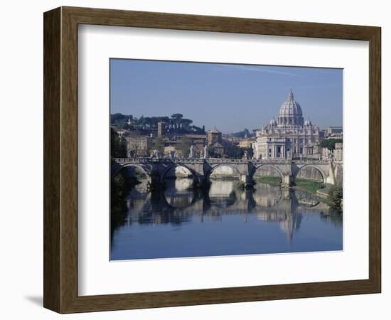 Tiber River and St. Peter's Basilica-Merrill Images-Framed Photographic Print