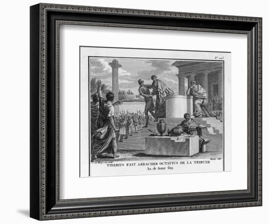 Tiberius Gracchus Unconstitutionally Deposes Octavius from the Office of Tribune-Augustyn Mirys-Framed Art Print