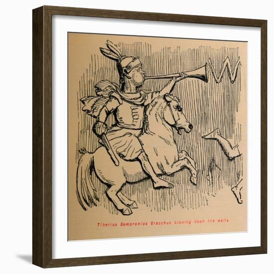 'Tiberius Sempronius Gracchus blowing down the Walls', 1852-John Leech-Framed Giclee Print