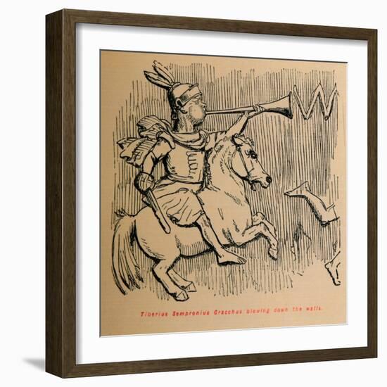 'Tiberius Sempronius Gracchus blowing down the Walls', 1852-John Leech-Framed Giclee Print