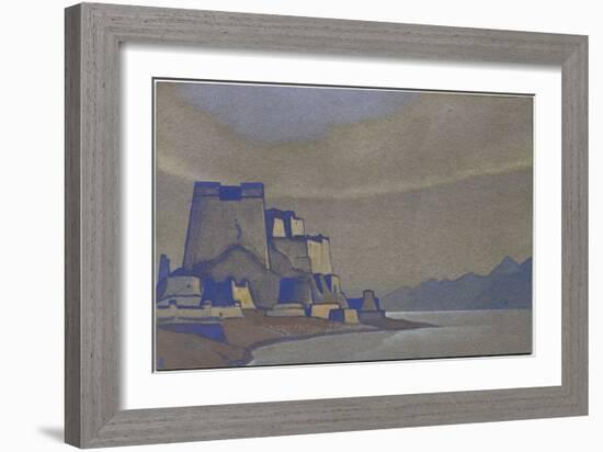 Tibet, Dzong, 1936 (Tempera on Cardboard)-Nicholas Roerich-Framed Giclee Print