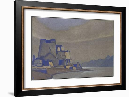 Tibet, Dzong, 1936 (Tempera on Cardboard)-Nicholas Roerich-Framed Giclee Print