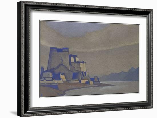 Tibet, Dzong, 1936 (Tempera on Cardboard)-Nicholas Roerich-Framed Giclee Print