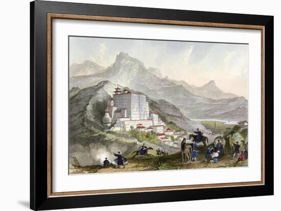 Tibet Lhasa Potala Palace-Thomas Allom-Framed Art Print