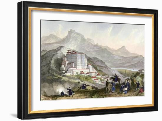 Tibet Lhasa Potala Palace-Thomas Allom-Framed Art Print